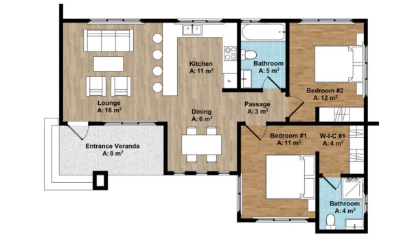 Modern 2-Bedroom House Plan - Image 5