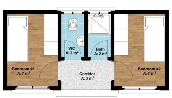 Staffing 2-Bedroom House Plan - Image 5