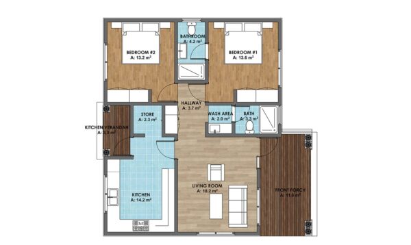 Budget 2-Bedroom House Plan - Image 5